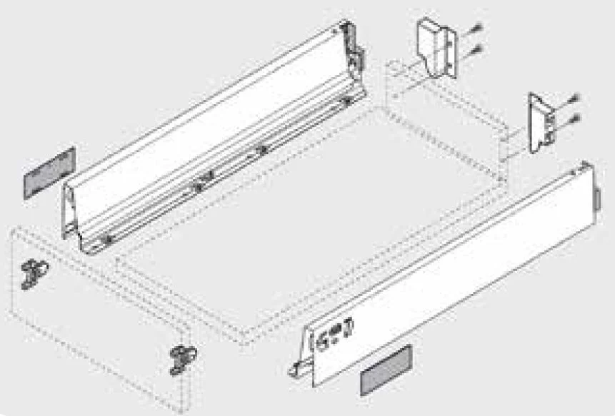 Značkový BLUM sada Antaro, zásuvka M 450mm/30kg, Blumotion/TOB, bílá