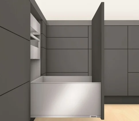 Značkový K-BLUM Legrabox, zásuvka F 550mm/40kg, Blumotion/TOB, bílá, vrut