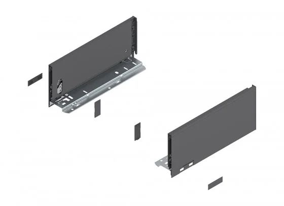 Značkový K-BLUM Legrabox, zásuvka K 600mm/70kg, Blumotion/TOB, šedá, Expando