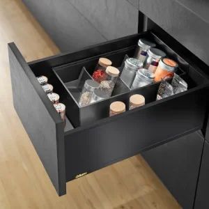 Zlevněný K-BLUM Legrabox, zásuvka C pure 300mm/40kg, Blumotion/TOB, černá, Expando