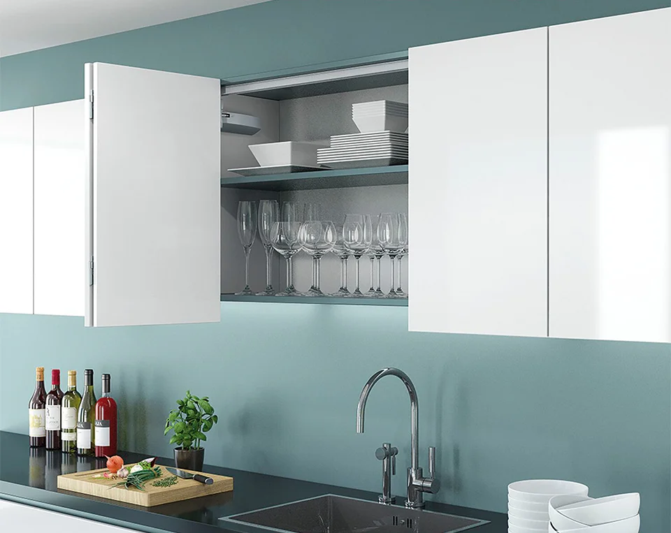 Značkový K-HETTICH WingLine S,lehké dveře,bez dolního vedení,1200mm,6 závěsů P,L+P,šedý