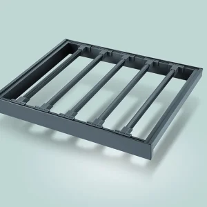Zlevněný StrongWire držák kalhot, s rámem a tlumeným výsuvem, 800mm, hnědý