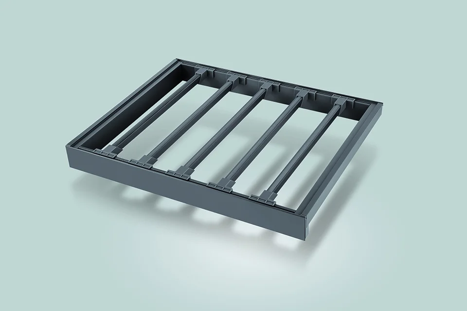 Zlevněný StrongWire držák kalhot, s rámem a tlumeným výsuvem, 800mm, hnědý