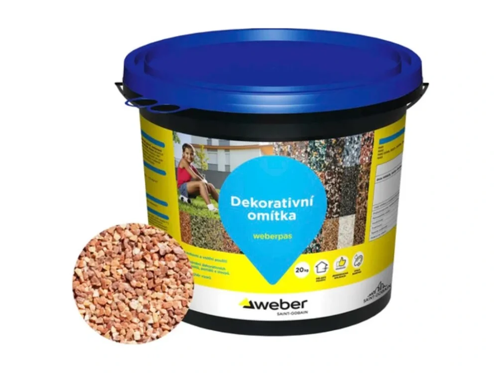 Zlevněný Dekorativní omítka Weberpas marmolit hrubozrnná 20 kg