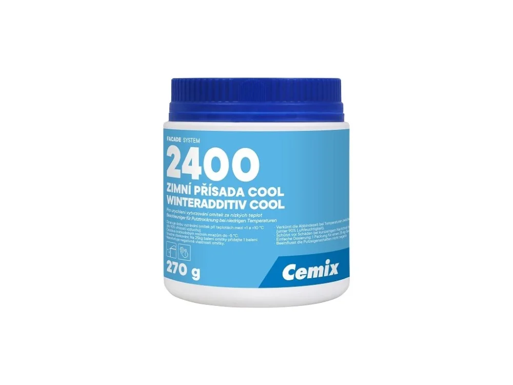 Zimní přísada do omítek Cemix COOL 2400 urychlovač 270g Akční Cena