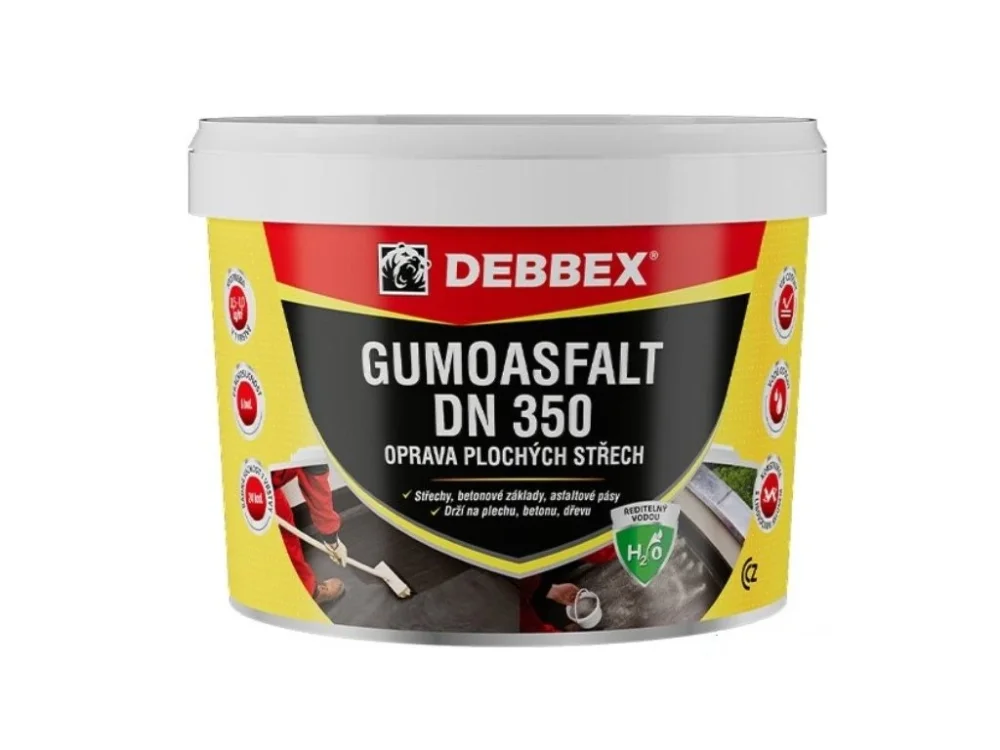 Zlevněný Gumoasfalt DN 350 na vodní bázi oprava plochých střech 5 kg
