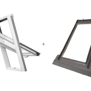 Zlevněný SET střešní okno RoofLITE Solid PVC 66 x 118 cm + lemování TFX do 5cm