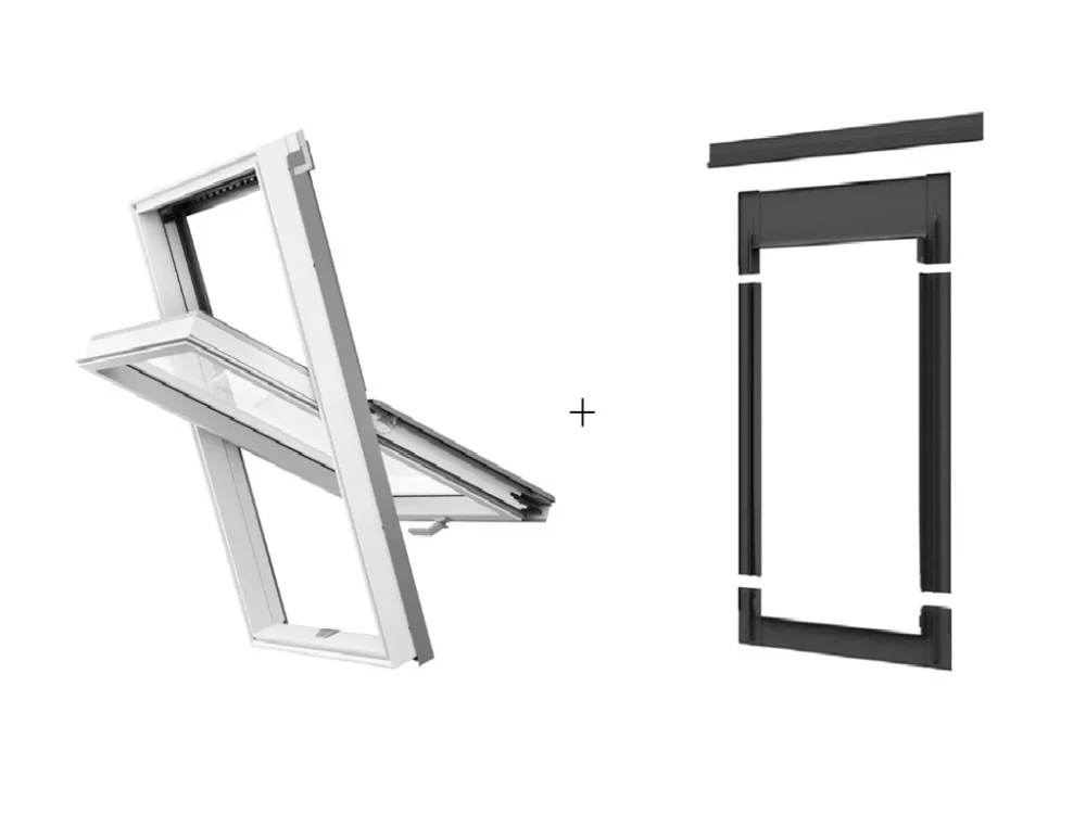 Značkový SET střešní okno RoofLITE Solid PVC 78 x 140 cm + lemování LSX do 1,6cm