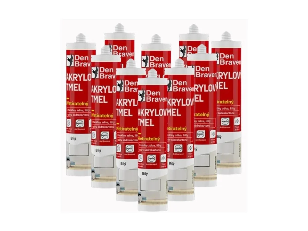 12x Akrylový tmel přetíratelný 280 ml bílý AKCE Zlevněný