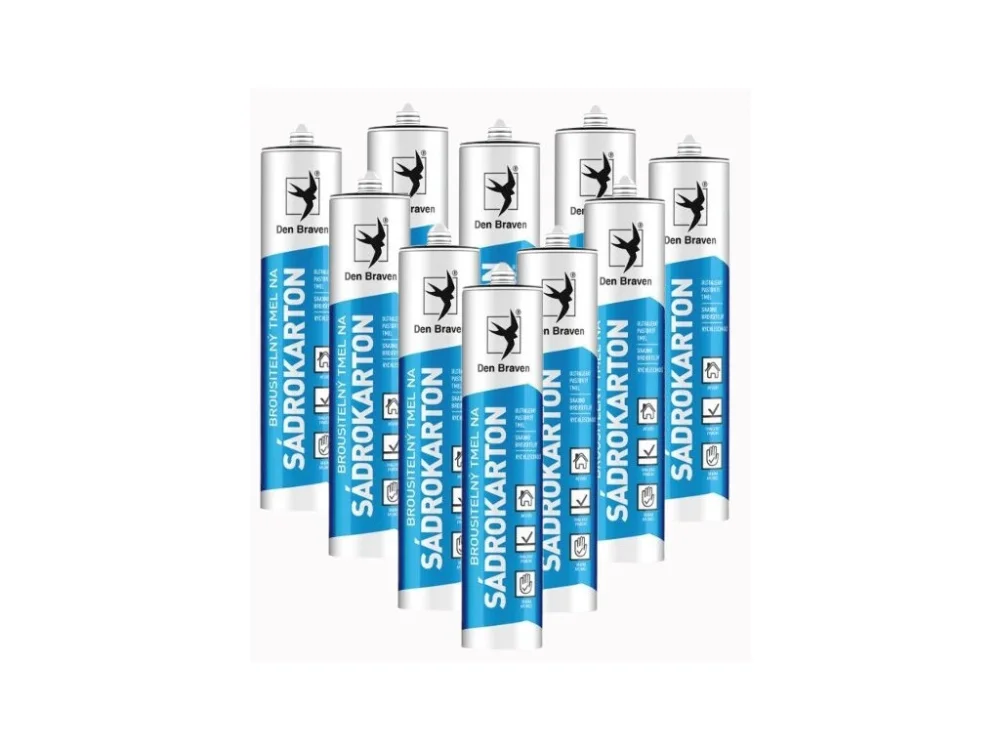 12x Brousitelný tmel na sádrokartony 280 ml bílý AKCE Jen Po Omezenou Doba