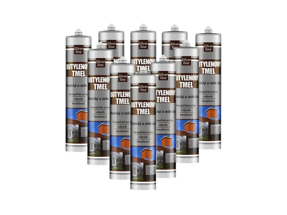 12x Butylenový tmel 310 ml šedý Silver Line AKCE Speciální Cena