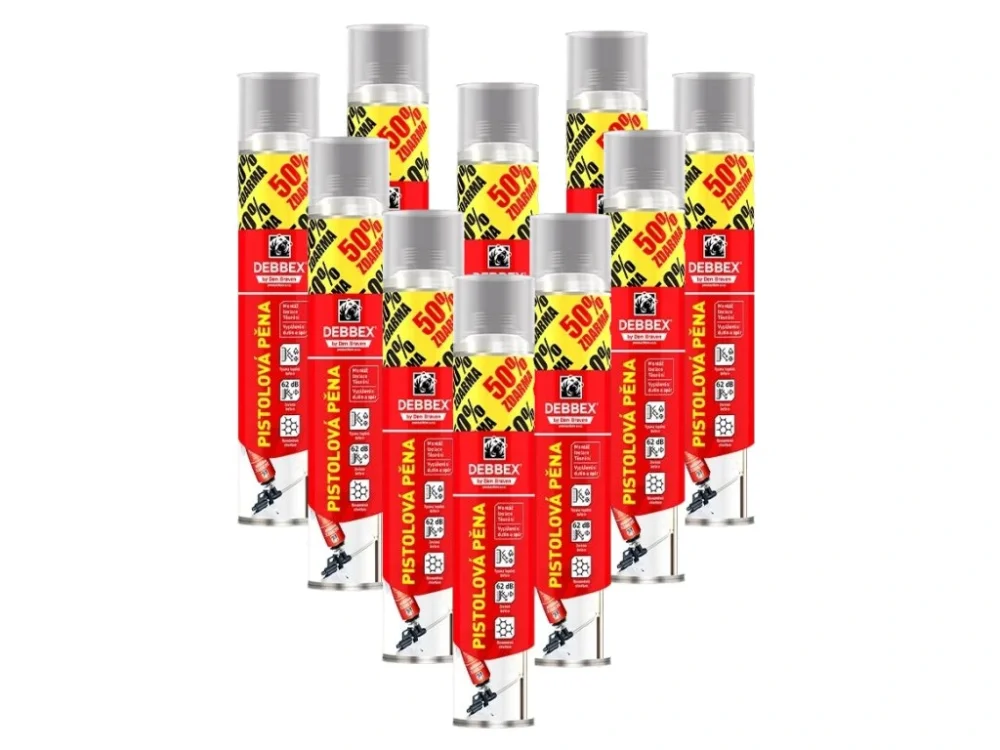12x Montážní pěna pistolová 750 ml AKCE Novinka