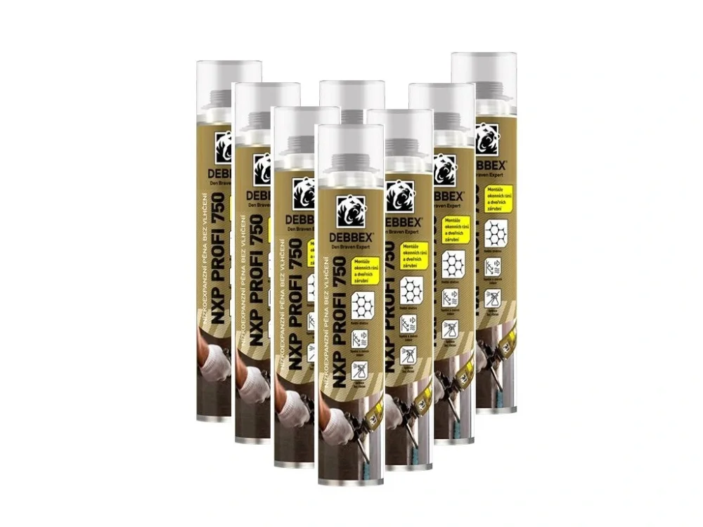 12x Nízkoexpanzní pěna bez vlhčení NXP PROFI 750 ml pistolová AKCE Must-Have