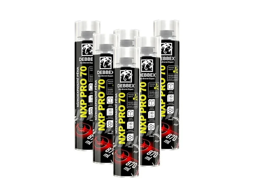 12x Nízkoexpanzní pěna NXP PRO 70 pistolová 870 ml AKCE Levný