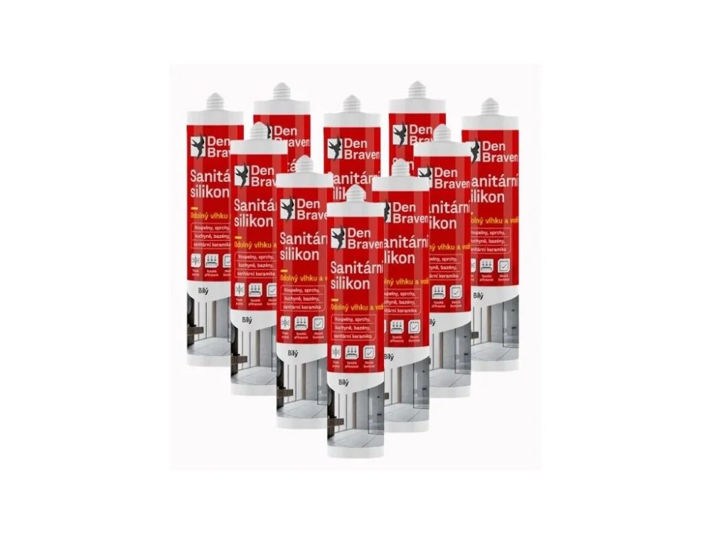 12x Sanitární silikon 280 ml bílý AKCE Tovární Cena