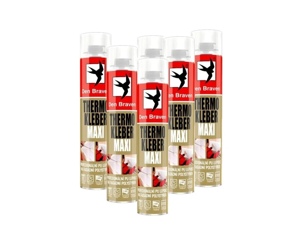 Značkový 12x THERMO KLEBER MAXI lepidlo na polystyren 870ml pistolová AKCE