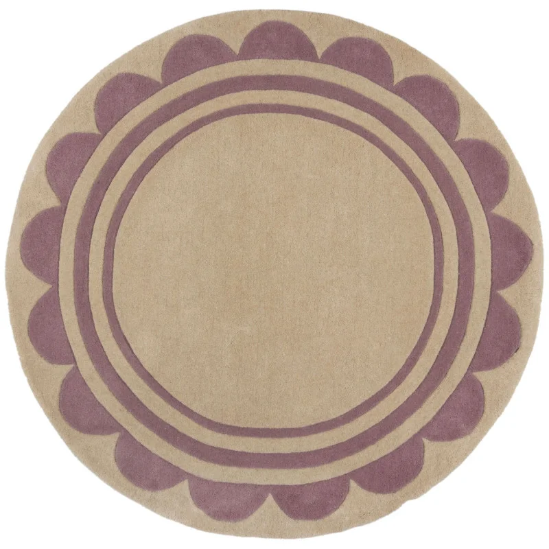 Značkový Ručně všívaný kusový koberec Lois Scallop Purple kruh