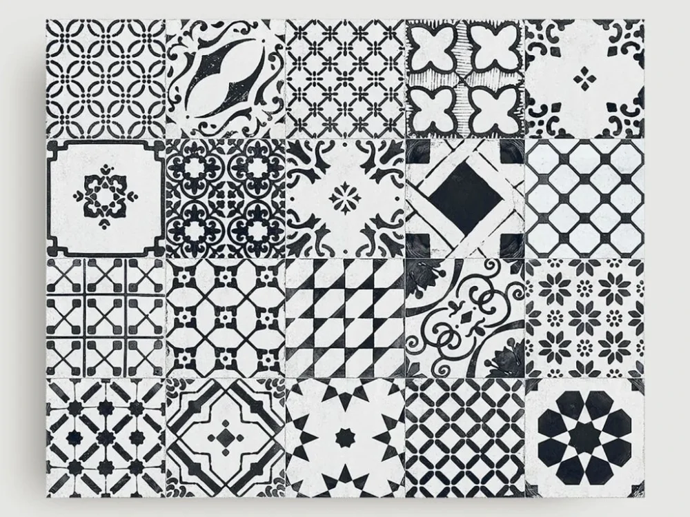 Zlevněný RE_style White Mix dlažba patchwork v imitaci kamene 20,5x20,5 mat