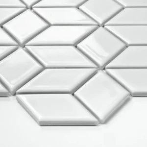 Zlevněný Diamond bílá mozaika kosočtverce na síti 4,7x8,2 lesk