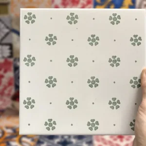 Zlevněný Cuoricini 130 III obklady zelené kytičky sítotisk 20x20 polomat