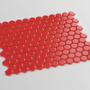 Značkový Hexagon malý červená mozaika jednobarevná 2,2x2,5 mat