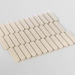 Zlevněný Pilule 2 krémová oválná mozaika keramická na síti 2,3x9,8 mat