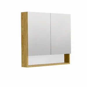 Zlevněný SAT Zrcadlová skříňka SAT Cubeway 80x14x72 cm lamino dub hickory GALCU80DH