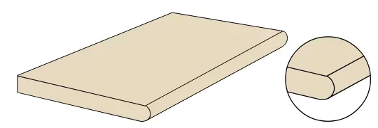 2cm dlažba jako kámen Coem Sinai Avorio Elemento Bordo Tondo 30x60,4 Matt. Rett. Aktuální