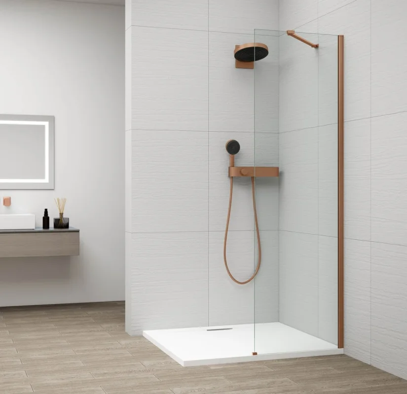 Polysan Esca Copper Matt Jednodílná Sprchová Zástěna K Instalaci Ke Stěně, Sklo čiré, 300 Mm Akční Nabídka