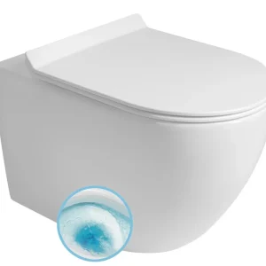 Značkový Aqualine Carlo Závěsná Wc Mísa, Vortex Rimless, 36x53cm, Bílá