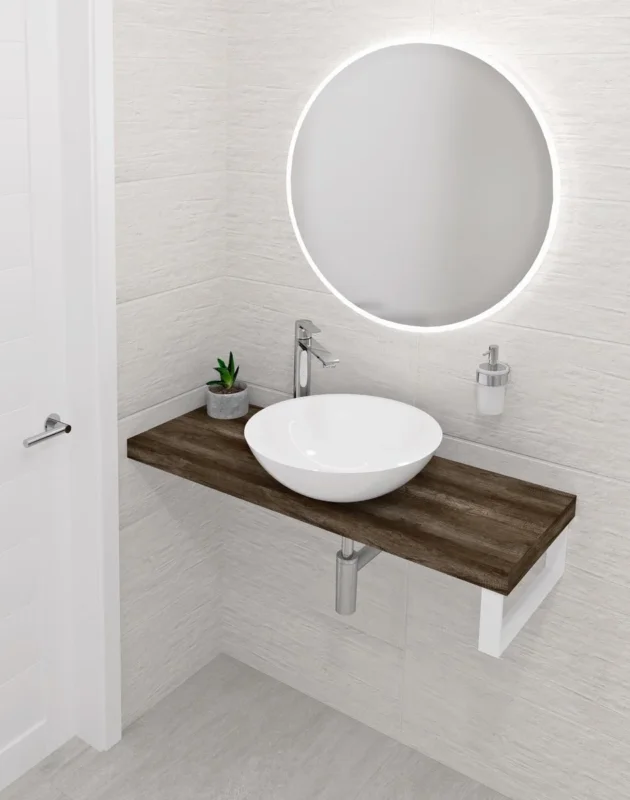 Sapho Avice Deska Pod Umyvadlo 230x36cm, Tl.5cm, Dub Tmavý Sezónní Sleva