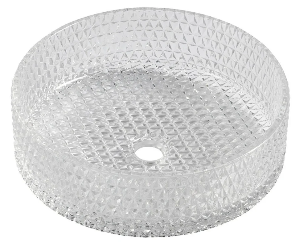 Poslední Šance Sapho Maragua Skleněné Gravírované Umyvadlo Na Desku ø 39,5cm, čirá
