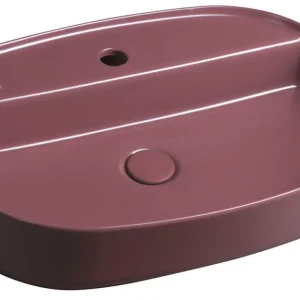 Značkový Isvea Infinity Oval Keramické Umyvadlo Na Desku, 60x40cm, Maroon Red