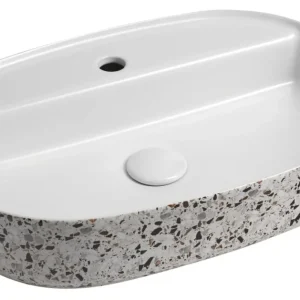Značkový Isvea Infinity Oval Keramické Umyvadlo Na Desku, 60x40cm, Terrazzo