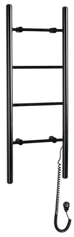 Sapho Karbo Elektrický Sušák Ručníků, Kulatý, 400x1120mm, 87 W, černá Mat Finální Výprodej