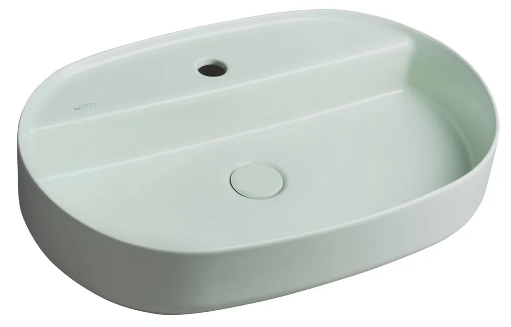 Dokud Zásoby Vydrží Isvea Infinity Oval Keramické Umyvadlo Na Desku, 60x40cm, Zelená Mint
