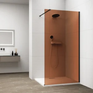 Zlevněný Polysan Esca Black Matt Jednodílná Sprchová Zástěna K Instalaci Ke Stěně, Sklo Marron, 1100 Mm